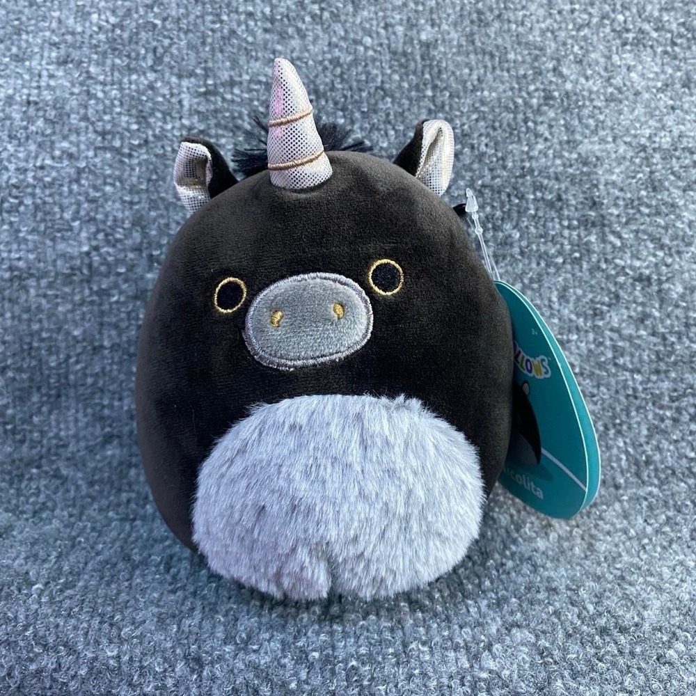 SQUISHMALLOWS 5" NICOLITA BLACK GOLD UNICORN STUFFED TOY PLUSH